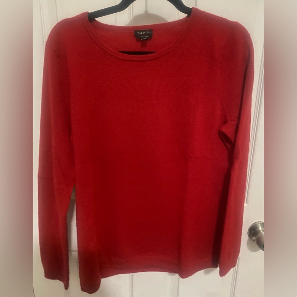 Talbots Pure Cashmere Red Size L